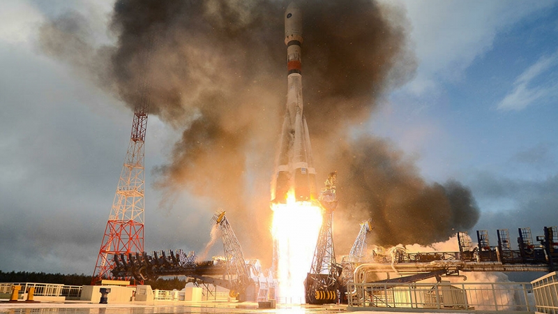 Разгонный блок со спутником связи "Меридиан-М" отделился от ракеты "Союз"