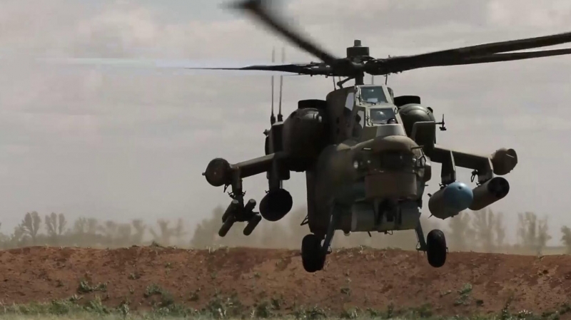 В Курской области Ми-28 нанес удар по скоплению живой силы ВСУ