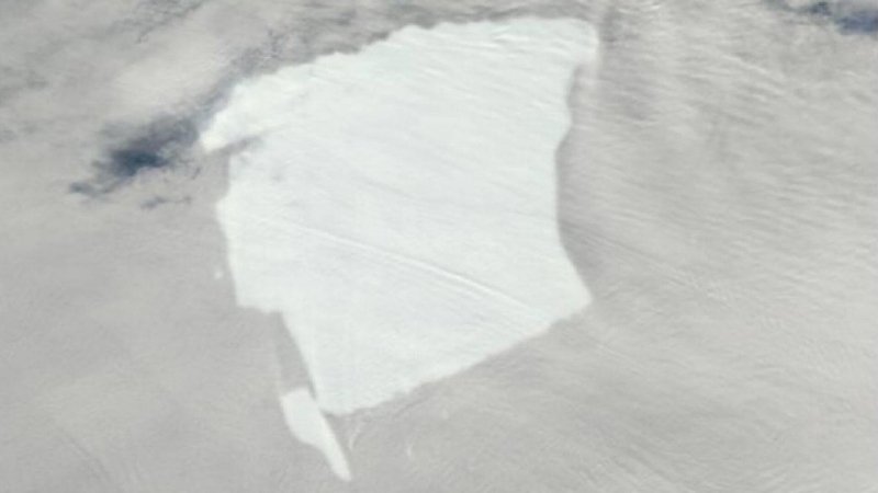 От крупнейшего в мире айсберга откололся большой кусок